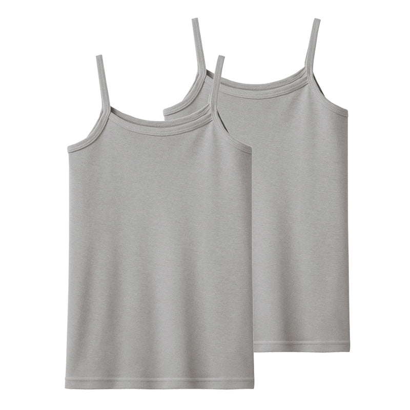 グンゼ キッズ キャミソール 綿 鹿の子 女の子 子供 肌着 夏 2枚組 120cm~160cm 下着 シャツ 120 130 140 150 160 白 グレー インナー 春夏 吸汗 速乾 キャミ 綿 セット 女児 女子 子ども