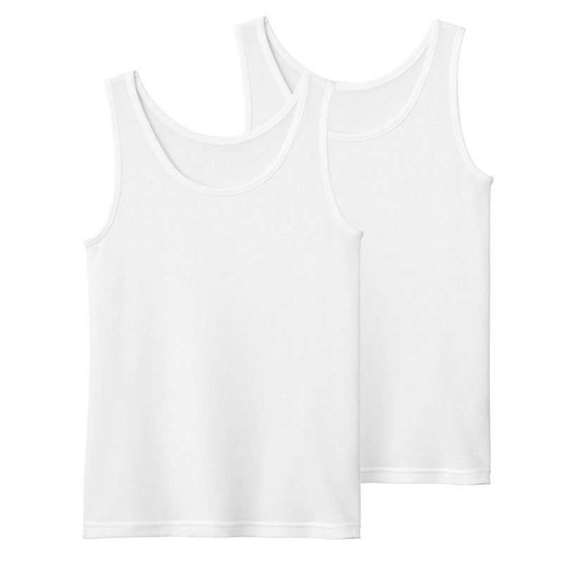 グンゼ キッズ タンクトップ 子供 肌着 女の子 春夏 綿混 2枚組 100cm~160cm 下着 女児 子ども インナー アンダーウェア 鹿の子 シャツ ジュニア 白 吸汗速乾 セット 100 110 120 130 140 150 160
