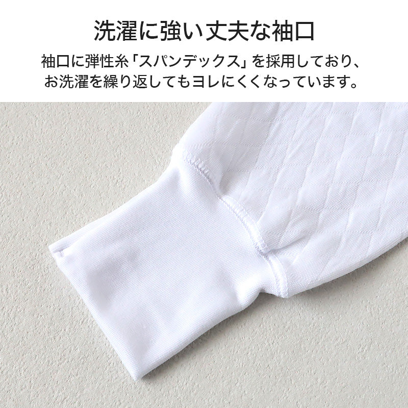 メンズ 長袖シャツ あたたかい インナー あったかい 保温 冬 当て付き キルト 肌側綿100% 綿 M~LL 肌着 ダイヤキルト 防寒 冷え防止 U首 M L LL