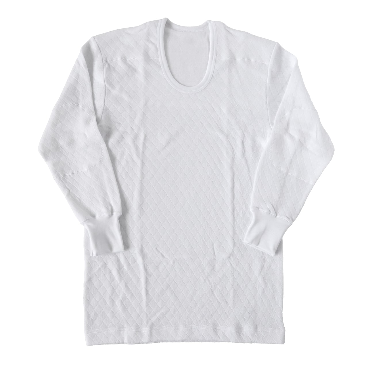 メンズ 長袖シャツ あたたかい インナー あったかい 保温 冬 当て付き キルト 肌側綿100% 綿 M~LL 肌着 ダイヤキルト 防寒 冷え防止 U首 M L LL