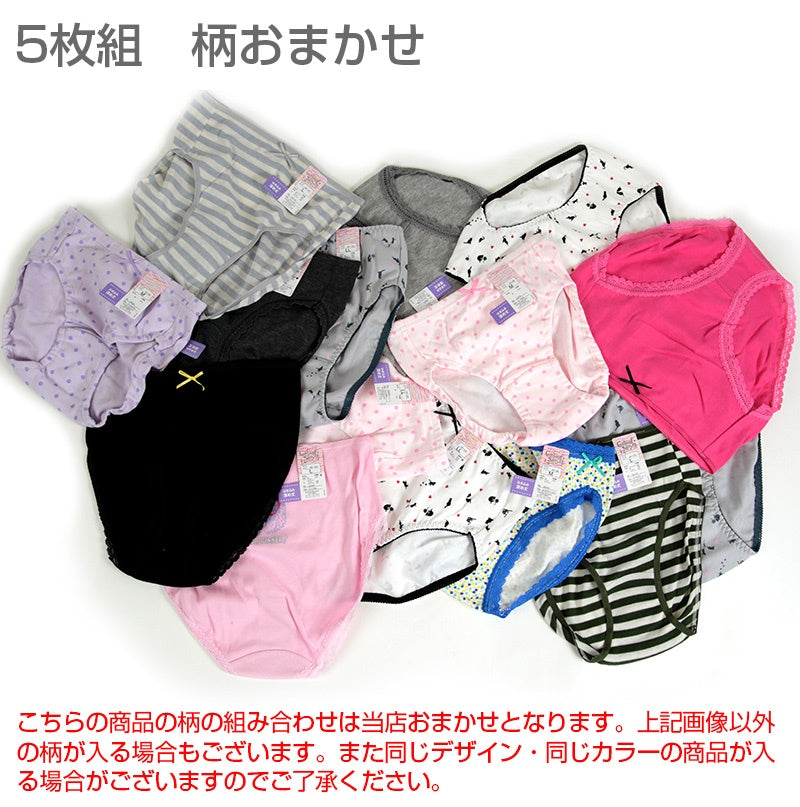 婦人ショーツ アソート5枚セット M L LL インナー 婦人 肌着 パンツ 綿混 コットン 30代 40代 50代 まとめ買い 5枚組 福袋