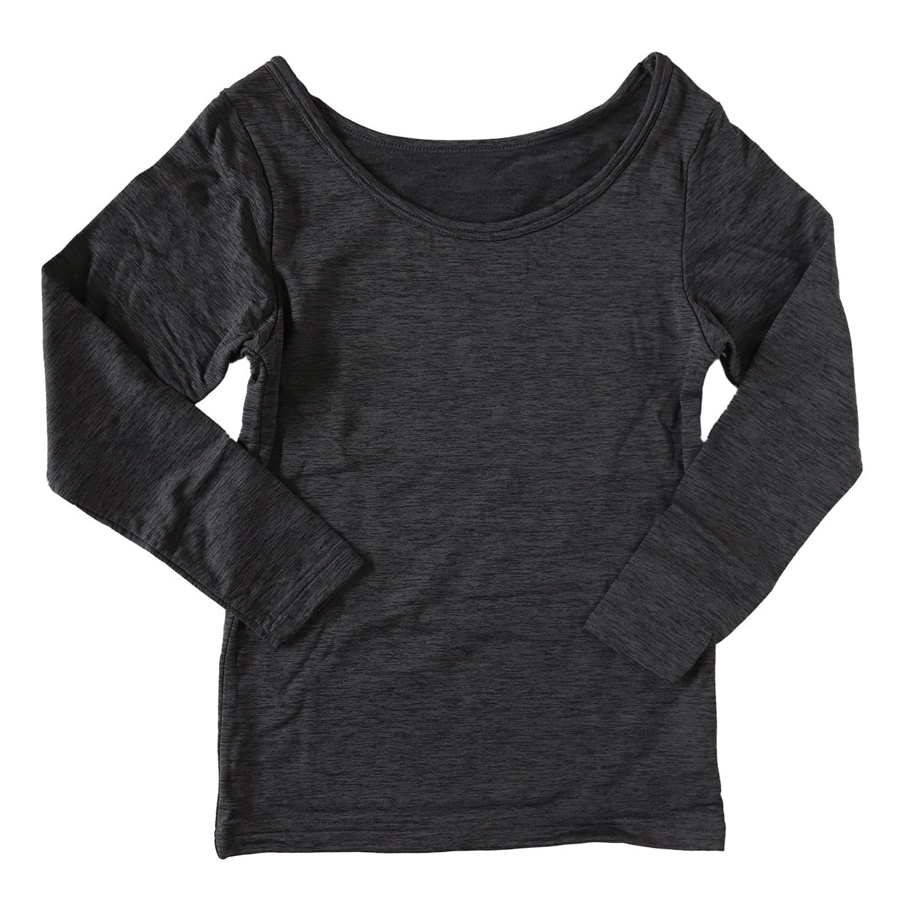 キッズ あったかインナー 女児 裏起毛 130cm~160cm (8分袖 女の子 肌着 丸首 暖かい 白 黒 130 140 150 160)