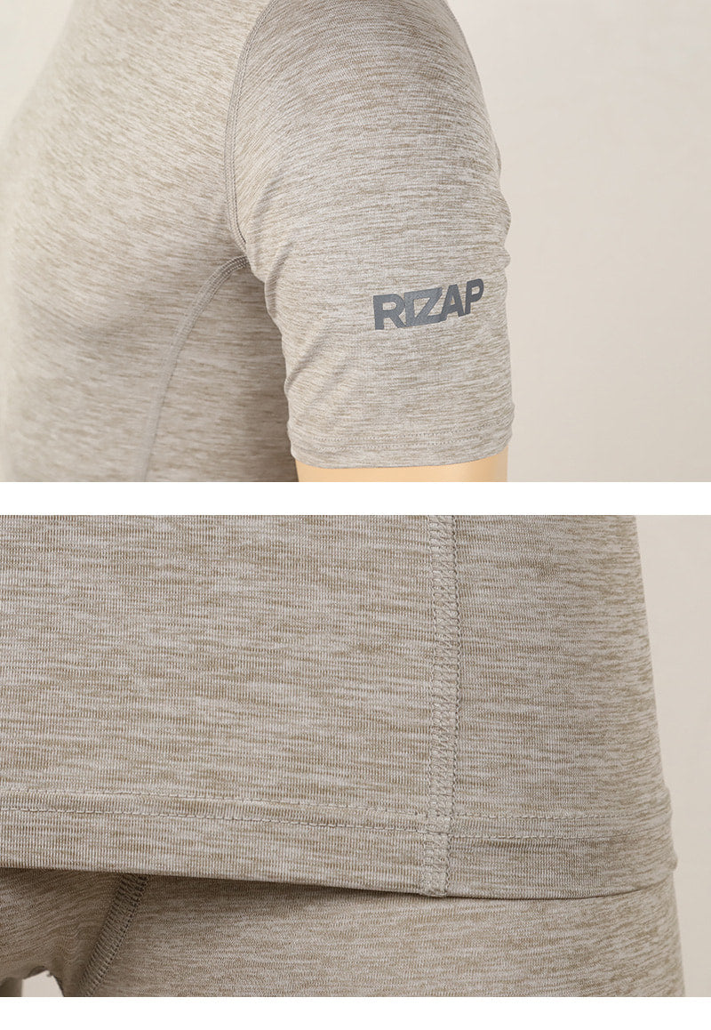 ライザップ メンズ コンプレッション 半袖Tシャツ M~LL (RIZAP 男性 紳士 スポーツ ヨガ フィットネス トレーニング 筋トレ ジム 運動 インナー 黒 総柄) (在庫限り)