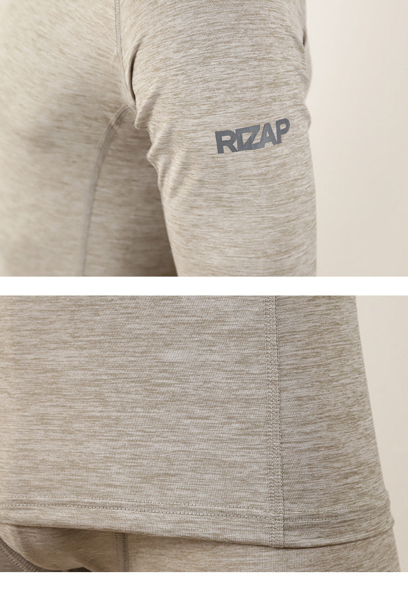 ライザップ メンズ コンプレッション ハイネック 長袖Tシャツ M~LL (ライザップ スポーツ インナー 黒) (在庫限り)