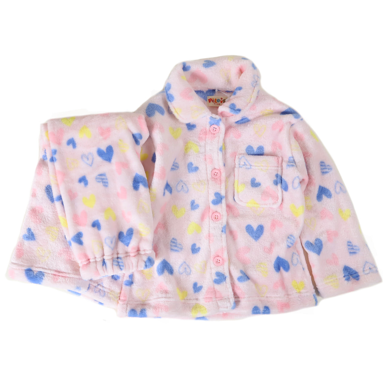 もこもこ パジャマ 子供 100~120cm (キッズ 100cm 110cm もこもこパジャマ 女子 女の子 マイクロファイバー 女児 モコモコ 冬 ルームウェア) (在庫限り)