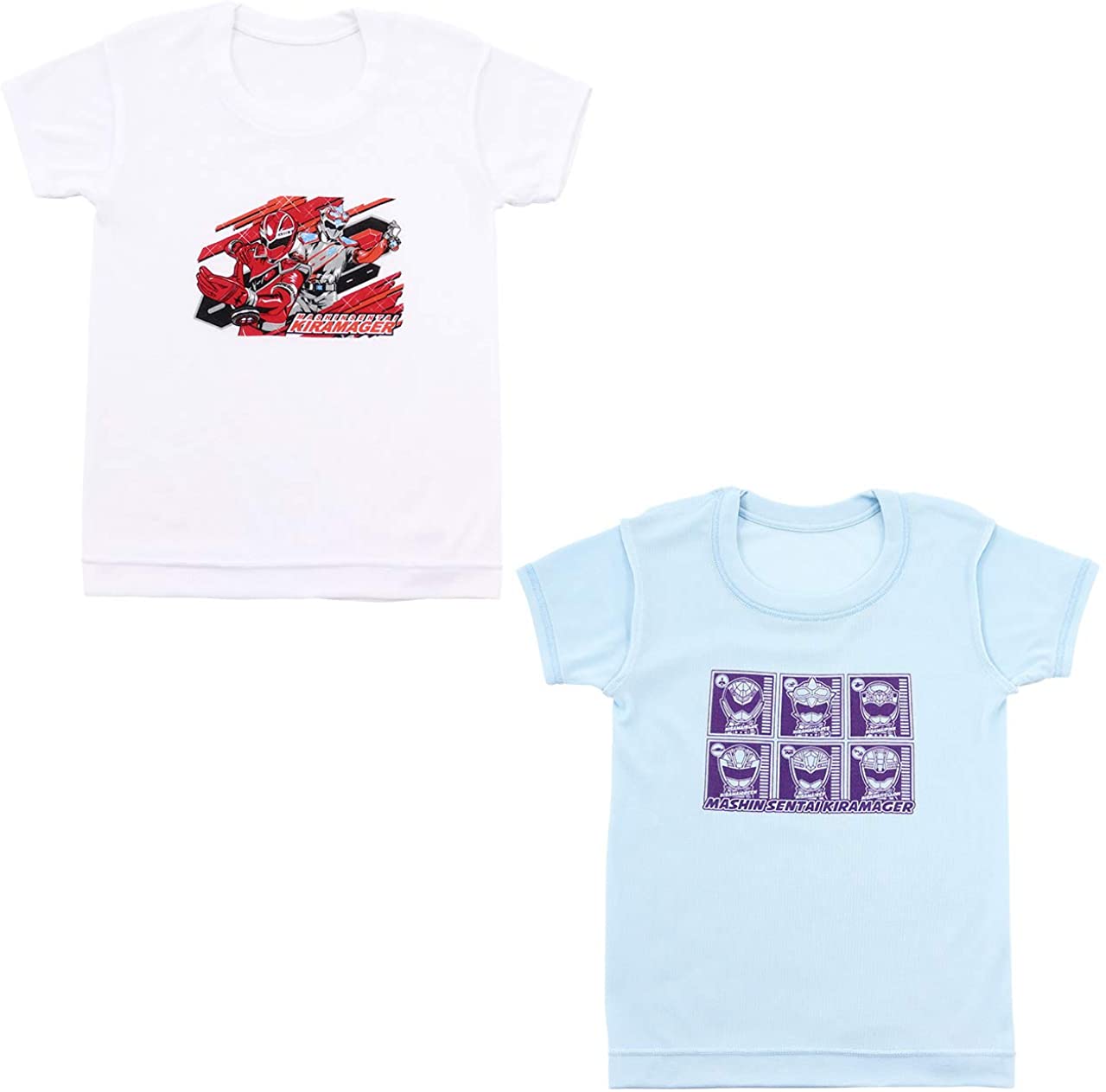 キラメイジャー インナー 半袖 丸首シャツ 半袖シャツ 2枚組 100cm~120cm (110cm 男児 入園 入園祝い 入園準備 戦隊 インナー) (在庫限り)