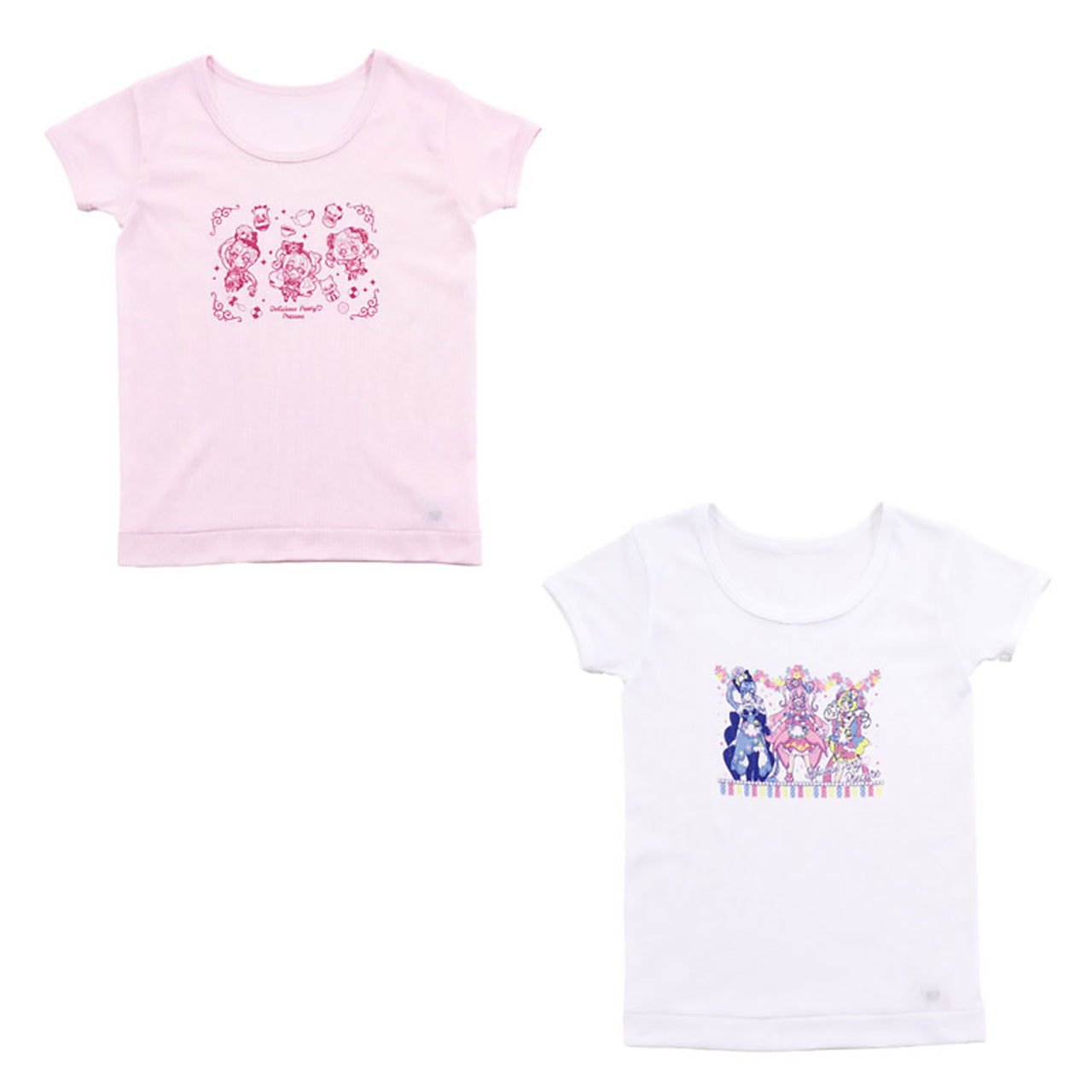 プリキュア 半袖 シャツ デリシャスパーティプリキュア 2枚組 100cm~130cm (デリシャスパーティ 110cm 120cm 下着 女児 入園 入園祝い 入園準備 デリシャスパーティープリキュア インナー) (在庫限り)