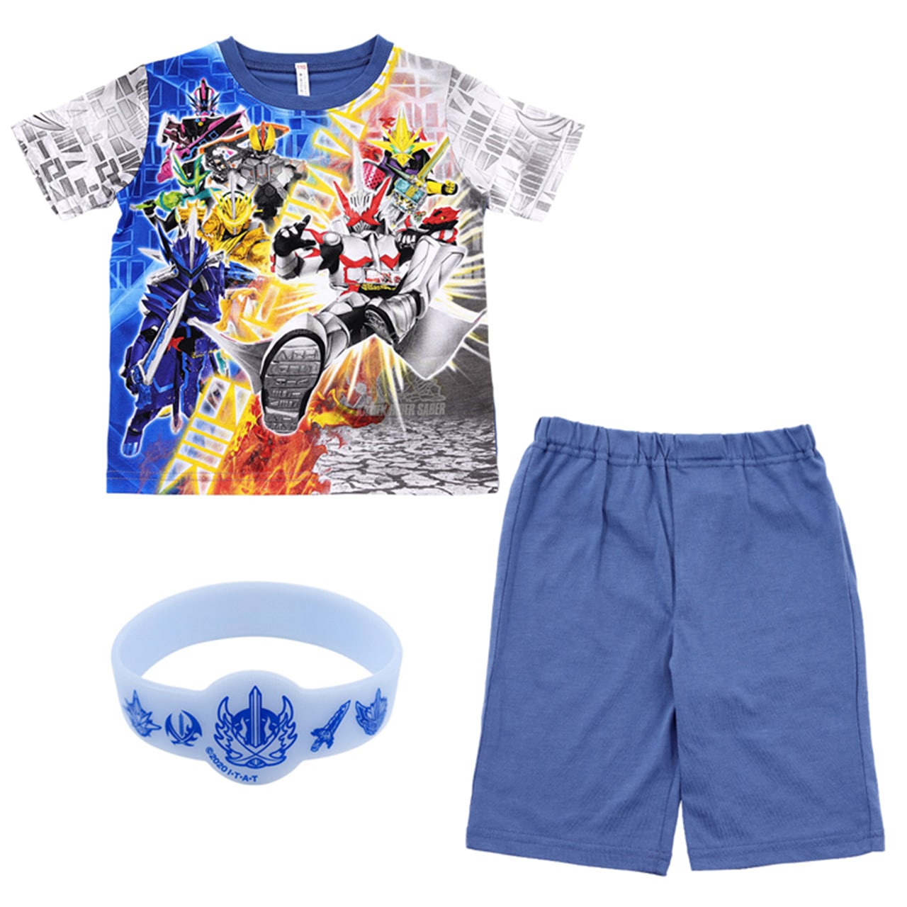 仮面ライダーセイバー パジャマ 半袖 光る 100cm~130cm (110cm 120cm 男児 入園祝い 入園準備 光るパジャマ) (在庫限り)