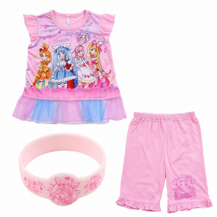 プリキュア パジャマ 光るパジャマ 半袖 ひろがるスカイ! 上下セット 100cm~130cm 女児 キッズ 女の子 子供 夏 入園祝い 入園準備 (在庫限り)