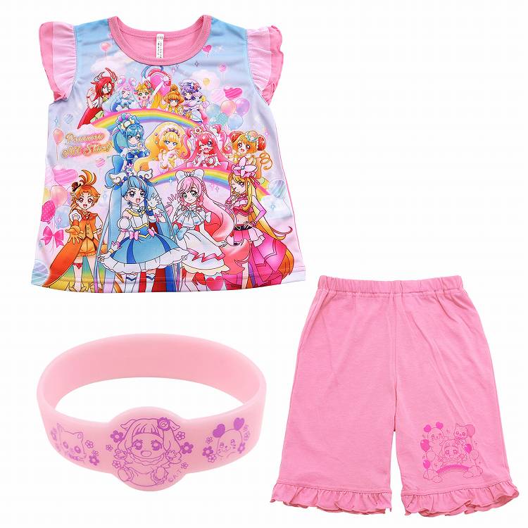 プリキュア パジャマ 光るパジャマ 半袖 ひろがるスカイ! 上下セット 100cm~130cm 女児 キッズ 女の子 子供 夏 入園祝い 入園準備 (在庫限り)