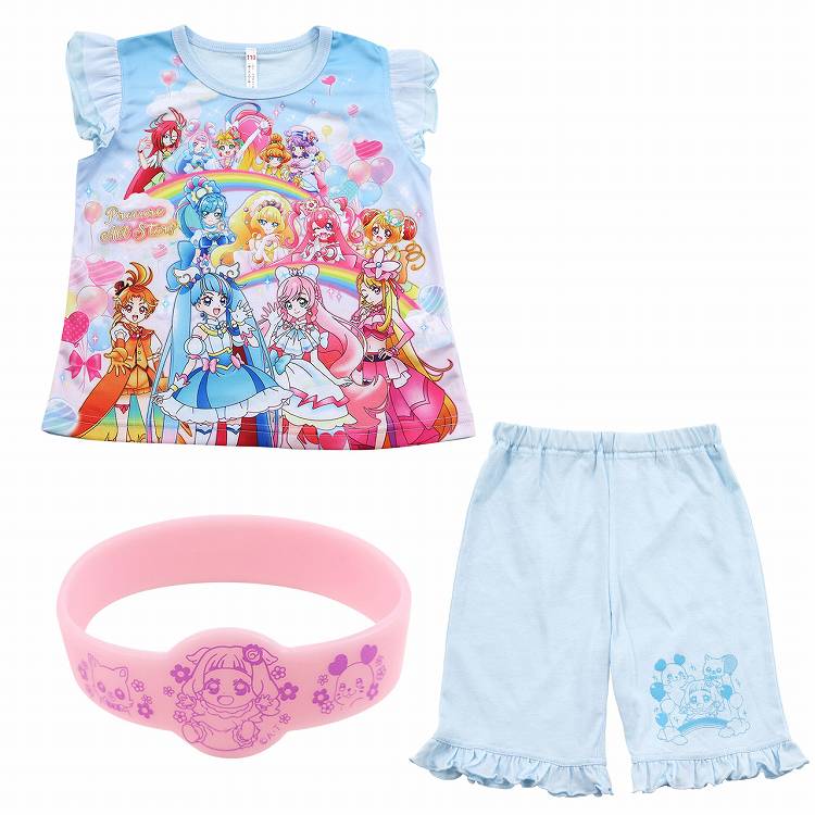 プリキュア パジャマ 光るパジャマ 半袖 ひろがるスカイ! 上下セット 100cm~130cm 女児 キッズ 女の子 子供 夏 入園祝い 入園準備 (在庫限り)