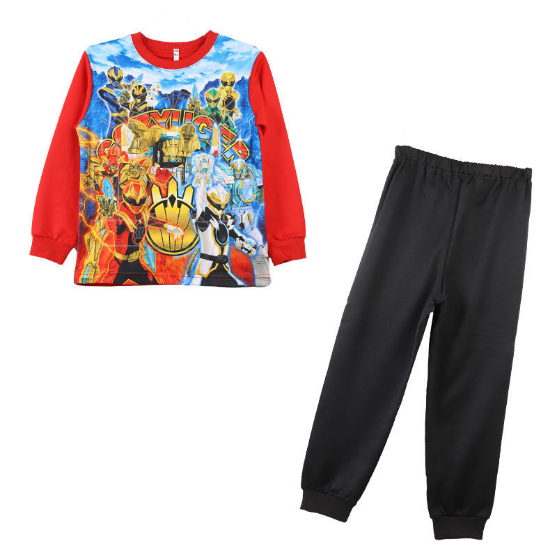 光るパジャマ ゴジュウジャー キッズ 長袖 男の子 パジャマ 光る 上下セット 戦隊ヒーロー 100 110 120 cm 男児 トレーナー 秋 冬 子供 お泊り保育 ナンバーワン戦隊ゴジュウジャー 子供服 パジャマ上下 ルームウェア ルームウエア 部屋着 寝巻き 寝間着 綿混 (在庫限り)