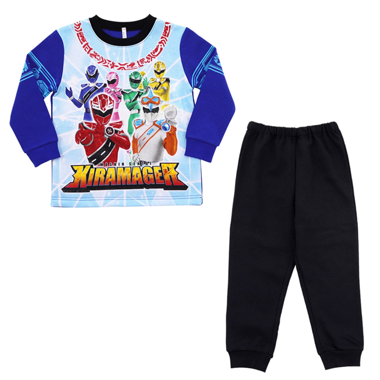 キラメイジャー 光るパジャマ 裏毛起毛 100cm~130cm (110cm 120cm 男児 戦隊 寝ても覚めても光るパジャマ) (在庫限り)