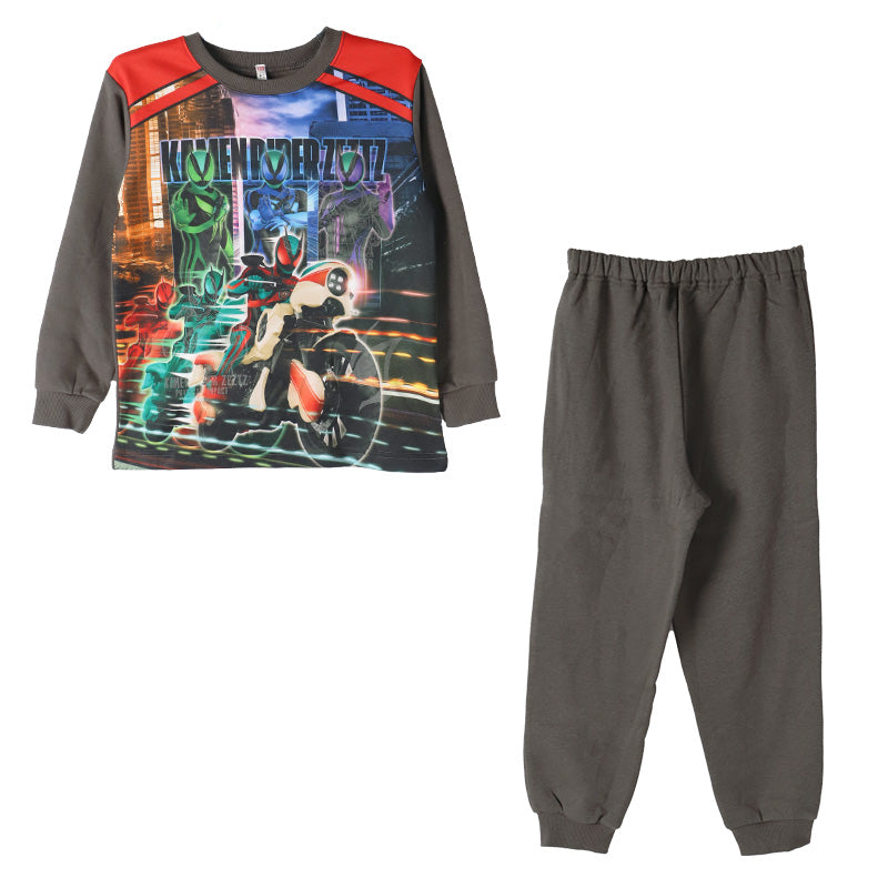 光るパジャマ 仮面ライダー 裏起毛 長袖 キッズ パジャマ 冬 仮面ライダーゼッツ 上下セット 100 110 120 130cm あったかい 男児 暖かい トレーナー お泊り保育 ルームウェア ルームウエア 部屋着 寝巻き 寝間着 綿混 (在庫限り)