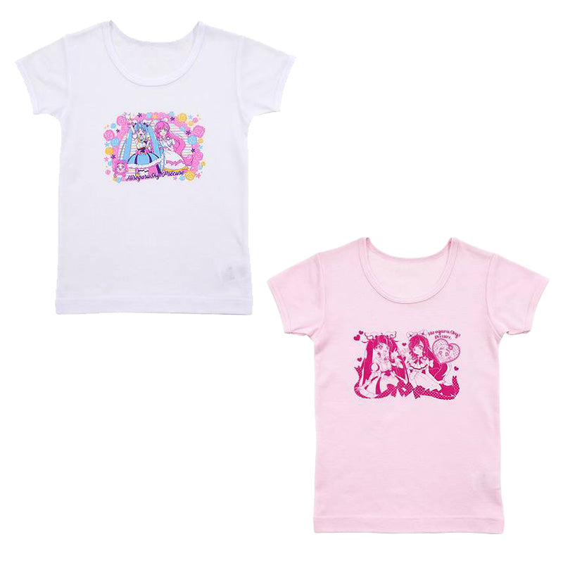 プリキュア キッズ 女の子 インナー 半袖 ひろがるスカイ!プリキュア tシャツ 2枚組 100cm~130cm (子供 肌着 3分袖 下着 女児 子供服 100 110 120 130 かわいい キャラクター) (在庫限り)