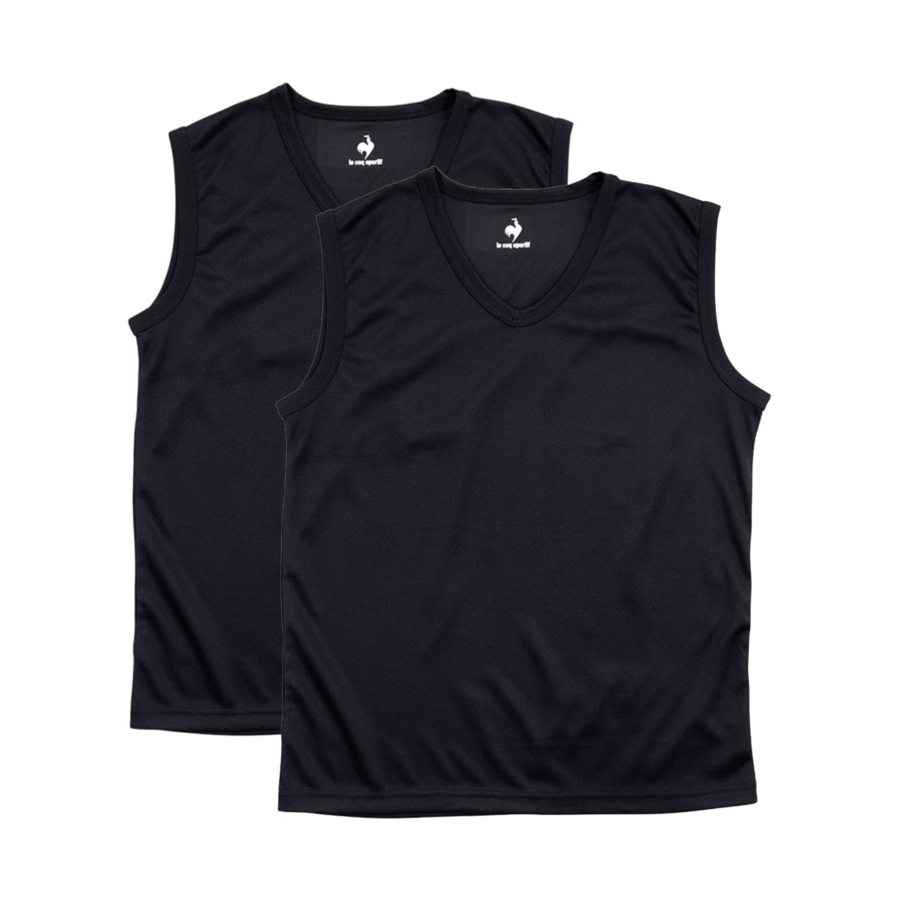 インナー キッズ メッシュ サーフシャツ スリーブレス Vネック 男の子 ルコック 2枚組 130cm~160cm (子ども キッズ 下着 肌着 インナー V首 白 黒 le coq sportif) (在庫限り)