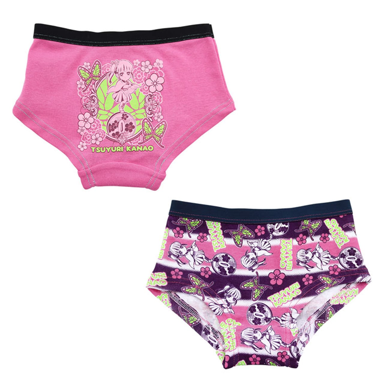 鬼滅の刃 女児 ショーツ ボクサーショーツ 2枚組 110cm~140cm (女児ショーツ 禰豆子 ねずこ 胡蝶しのぶ パンツ 女の子 110cm 120cm 下着 肌着 入園 入園祝い 入園準備) (在庫限り)