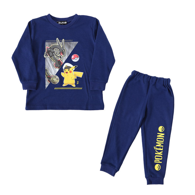 ポケモン パジャマ キッズ 長袖 男の子 上下セット 110cm~140cm (子供 子ども 秋 秋冬 冬用 子供服 長ズボン 110 120 130 140 保温性)