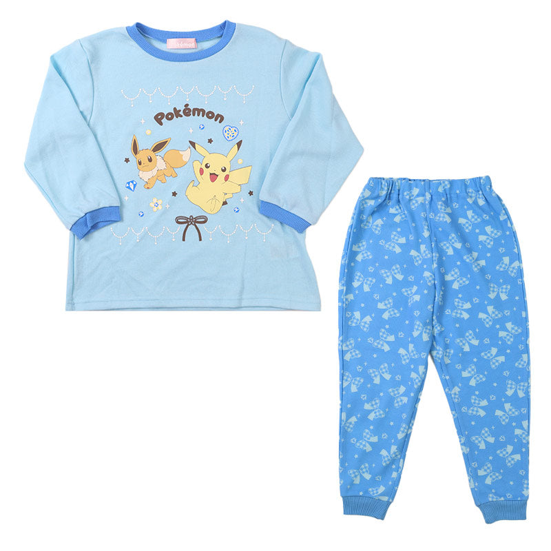 ポケモン パジャマ キッズ 長袖 女の子 上下セット 100cm 110cm 120cm 130cm ピカチュウ イーブイ 子供 子ども 秋 秋冬 冬用 子供服 長ズボン 上下セット 保温性