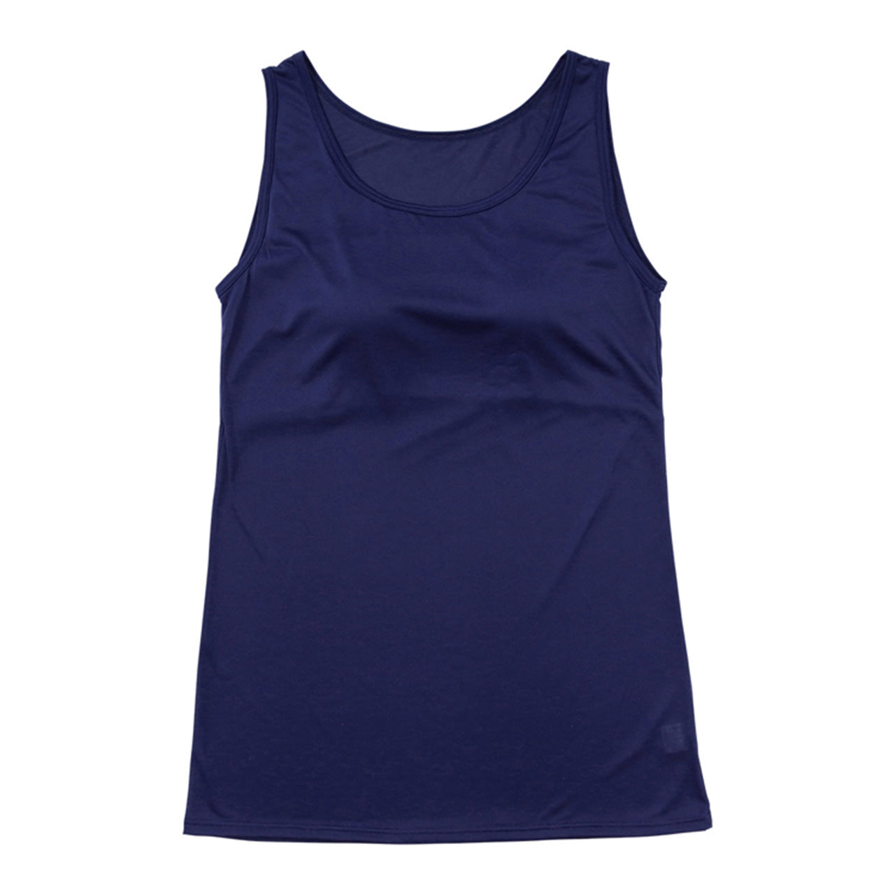 タンクトップ カップ付き ブラトップ アンダーゴムなし レディース カップ付きインナー M~LL (ノースリーブ 下着 タンク 肌着 無地 モールドカップ 丈長) (在庫限り)