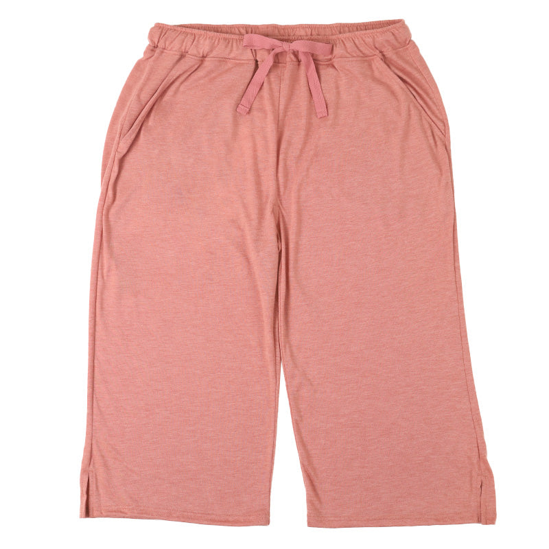 レディース ステテコ パンツ ポケット付き 7分丈 M~LL ルームウェア 夏 夏用 部屋着 ルームウエア 薄手 パジャマ ズボン ボトムス ワイドパンツ リラックス オシャレ 涼しい おうち時間 (在庫限り)