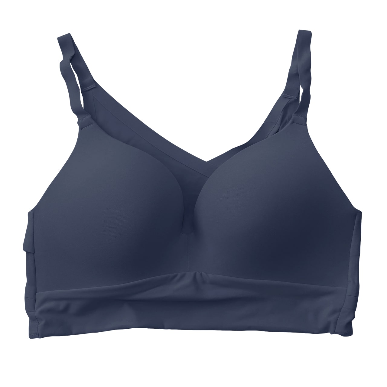 シームレスブラ 無縫製 バッククロス ブラジャー レディース M~LL (婦人 女性 ハーフトップブラ モールドブラ ノンワイヤー リラックス 楽 ラク 楽ちん) (在庫限り)