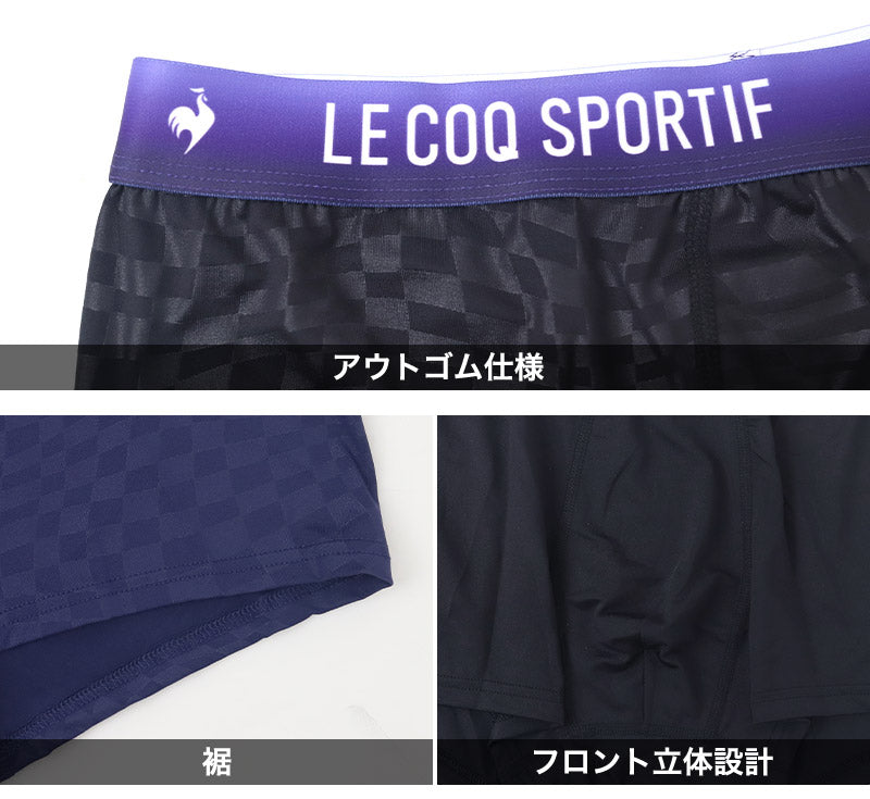 ボクサーパンツ メンズ le coq sportif 前とじ ボクサーブリーフ ブランド ルコック M L LL 下着 ドライ 速乾 柄 肌着 男性 インナー パンツ ルコックスポルティフ 紳士 前閉じ