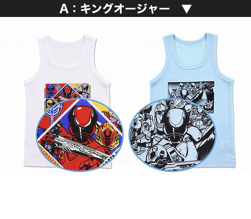 王様戦隊キングオージャー インナー タンクトップ ランニングシャツ キングオージャー 下着 男児 2枚組 100cm~120cm ( ノースリーブ キッズ 戦隊ヒーロー シャツ 袖なし 子供 肌着 男の子 110cm 100cm 入園 入園祝い 入園準備 戦隊 ) (在庫限り)