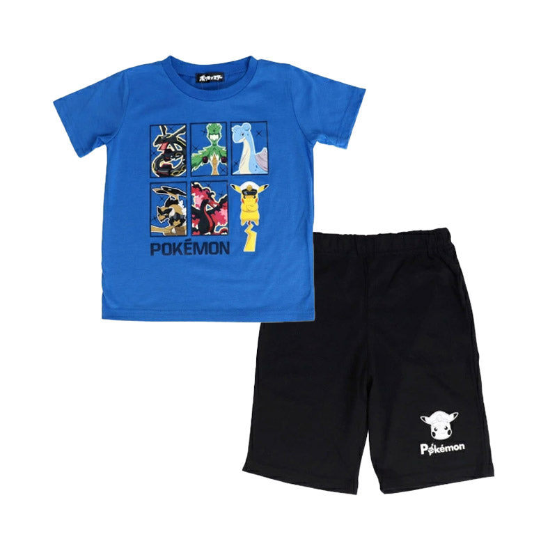 ポケモン パジャマ キッズ 半袖 男の子 110cm~130cm 子供 子ども 綿 薄手 春夏 秋 夏用 子供服 半ズボン 110 120 130 上下セット (在庫限り)