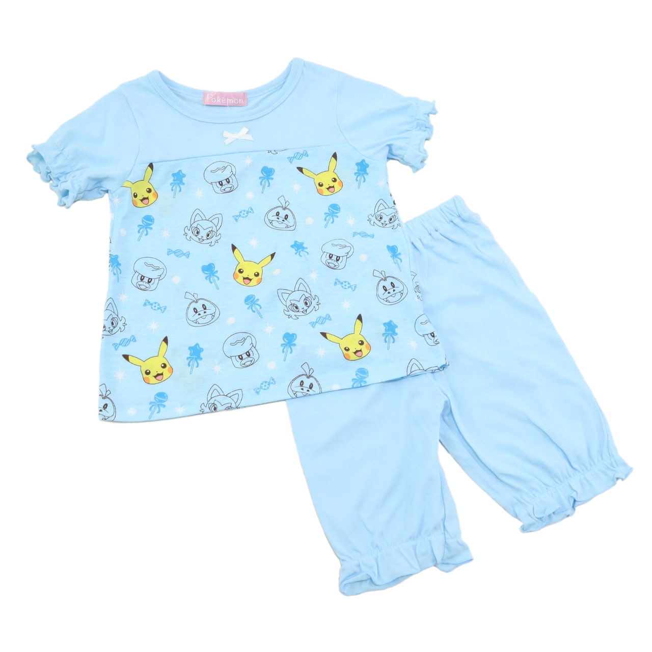ポケモン パジャマ キッズ 半袖 半ズボン パジャマ セット 女の子 110cm~130cm 子供 子ども 綿 薄手 春夏 秋 夏用 子供服 110 120 130 上下セット ピカチュウ ニャオハ ホゲータ クワッス (在庫限り)