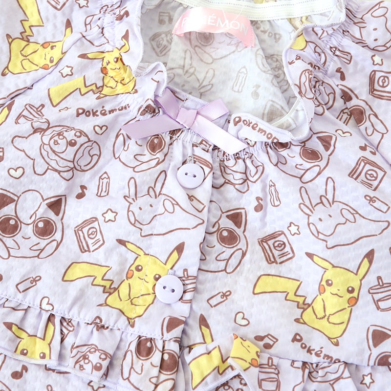 ポケモン パジャマ キッズ 半袖 女の子 夏 ポケットモンスター ピカチュウ 110cm~130cm 子供 子ども 薄手 夏用 春夏 子供服 110 120 130 上下セット (在庫限り)