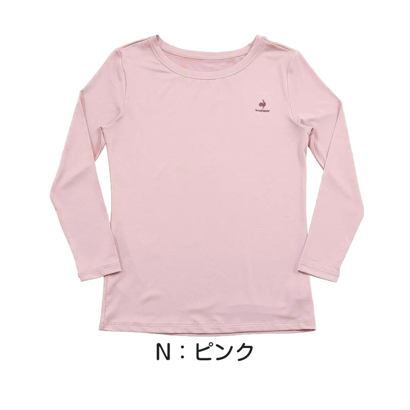 インナー レディース 長袖 ルコック M~LL スポーツインナー 夏 UVカット 紫外線対策 下着 肌着 ラウンドネック トレーニング ウェア トップス フィットネス アウトドア