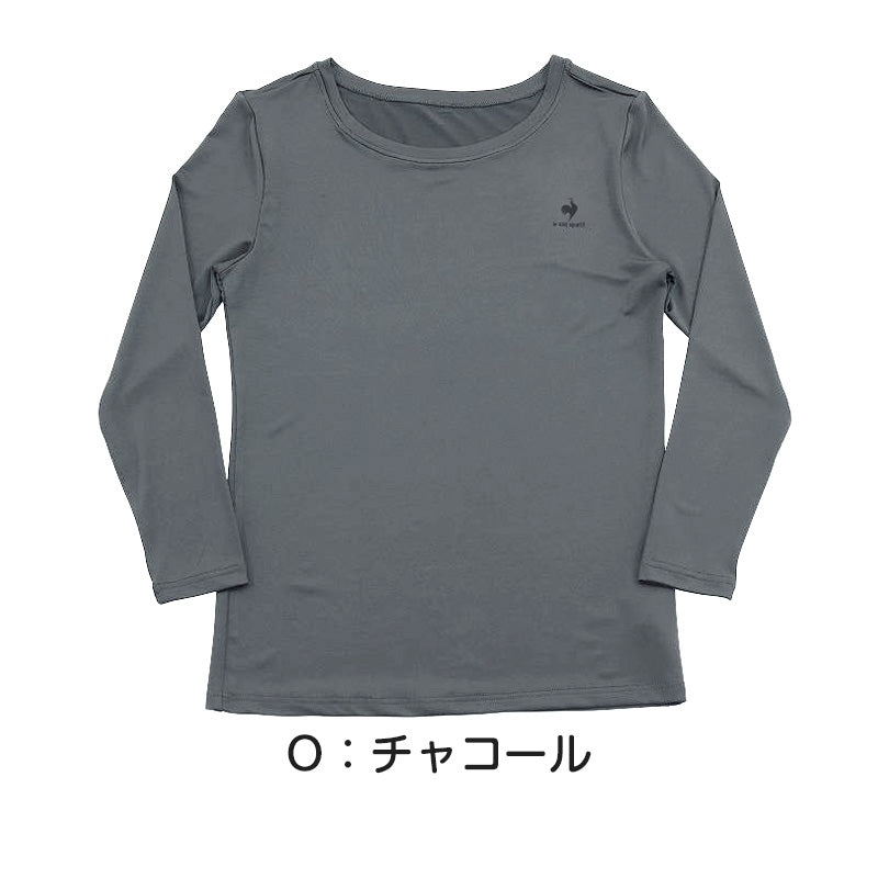 インナー レディース 長袖 ルコック M~LL スポーツインナー 夏 UVカット 紫外線対策 下着 肌着 ラウンドネック トレーニング ウェア トップス フィットネス アウトドア