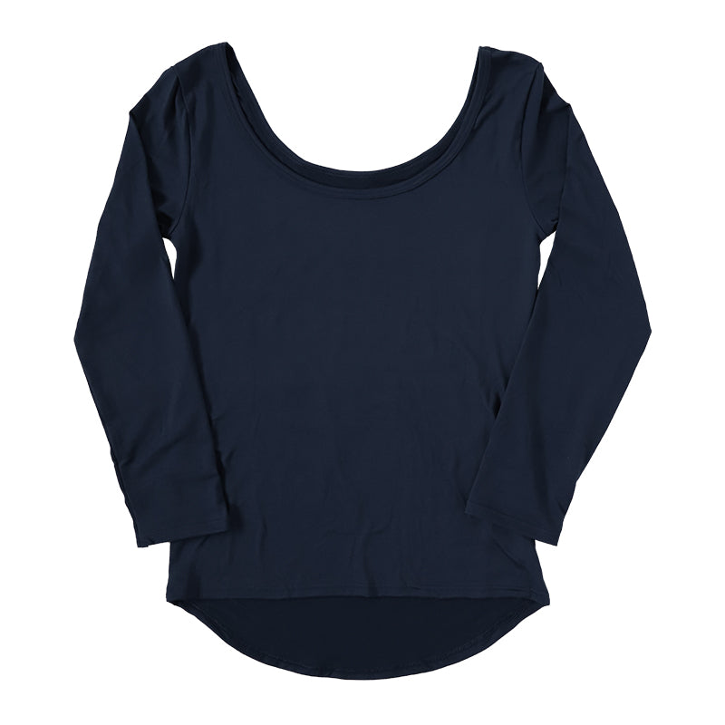 レディース 肌着 長袖 インナー 無地 襟ぐり深め 両起毛 後ろ丈長め M~LL (裏起毛 あったかインナー 起毛 暖かい チラ見えしにくい カットソー トップス 防寒 冷えとり 冬 アンダーウェア 肌着 M L LL) (在庫限り)