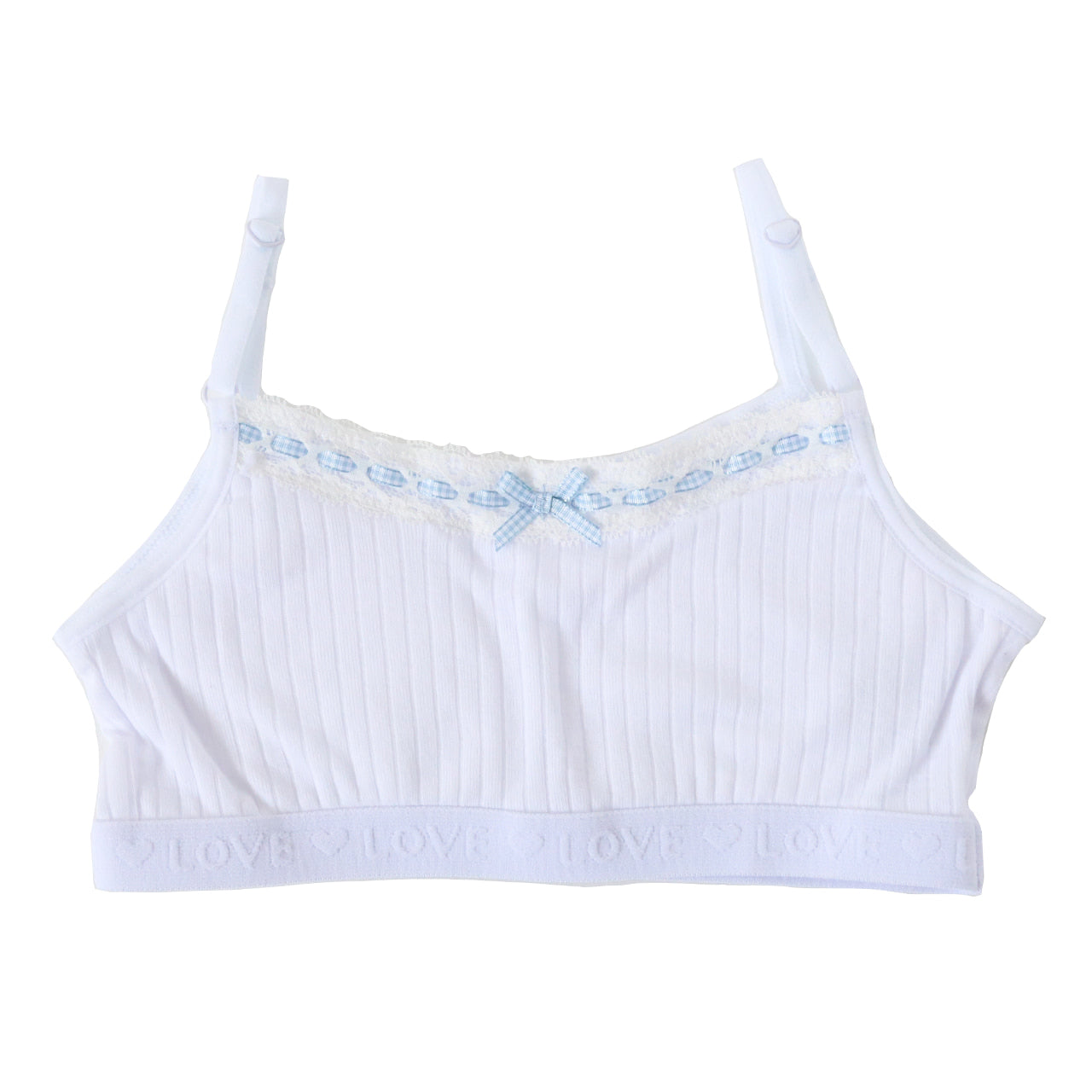 ハーフトップ カップ付き キャミ インナー 女児 リブ インナーシャツ 下着 肌着 140cm~160cm (ジュニア 小学生 パッド スクールインナー 140 150 160) (在庫限り)