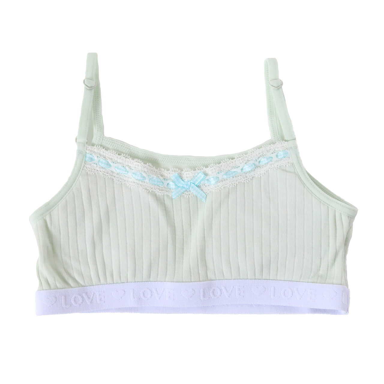 ハーフトップ カップ付き キャミ インナー 女児 リブ インナーシャツ 下着 肌着 140cm~160cm (ジュニア 小学生 パッド スクールインナー 140 150 160) (在庫限り)