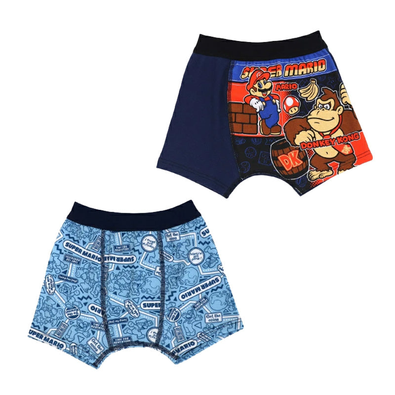 キッズ ボクサーブリーフ マリオ 男の子 ボクサーパンツ スーパーマリオ 2枚組 100cm~130cm ルイージ ヨッシー クッパ 100cm 110cm 120cm 130cm 子供 下着 おとこのこ 男児 入園祝い