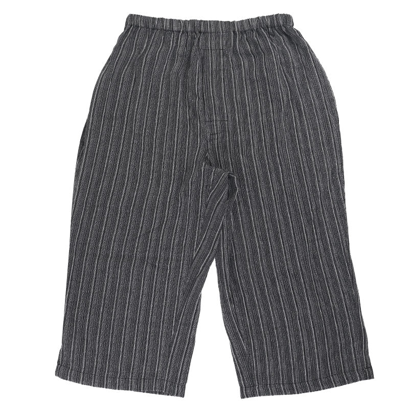 ステテコ メンズ 夏 綿100% ひざ下 7分丈 前あき M~3L 部屋着 ひざ下丈 すててこ 大きいサイズ 紳士 男性 楽兵衛 ルームウェア ルームパンツ 吸水 シャリ感 父の日 プレゼント ギフト (在庫限り)