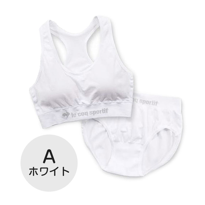 スポーツブラ ジュニアブラ セット ジュニア キッズ スポブラ 中学生 小学生 下着 上下セット 150~165cm ハーフトップ ショーツ ルコック ブランド 子供 下着 ブラジャー 女の子 女子 ノンワイヤーブラ スポーツブラジャー ドライ 150 160 165
