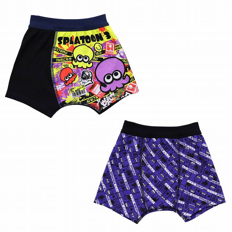 スプラトゥーン3 ボクサーブリーフ ジュニア スプラトゥーン スプラ パンツ 2枚組 110cm~130cm 下着 男の子 男子 ボクサーパンツ 男児 小学生 幼稚園 保育園 プレゼント