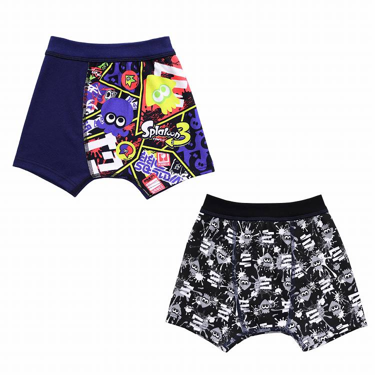 スプラトゥーン3 ボクサーブリーフ ジュニア スプラトゥーン スプラ パンツ 2枚組 110cm~130cm 下着 男の子 男子 ボクサーパンツ 男児 小学生 幼稚園 保育園 プレゼント