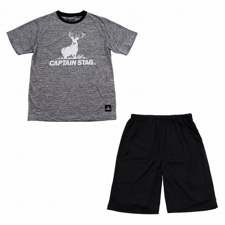 メンズ パジャマ 紳士 防虫 ドライ キャプテンスタッグ 防虫加工 半袖 半ズボン 上下セット M~LL (ルームウェア ナイトウェア 夏 春 部屋着 上下 男性 アウトドア アウトドアブランド) (在庫限り)