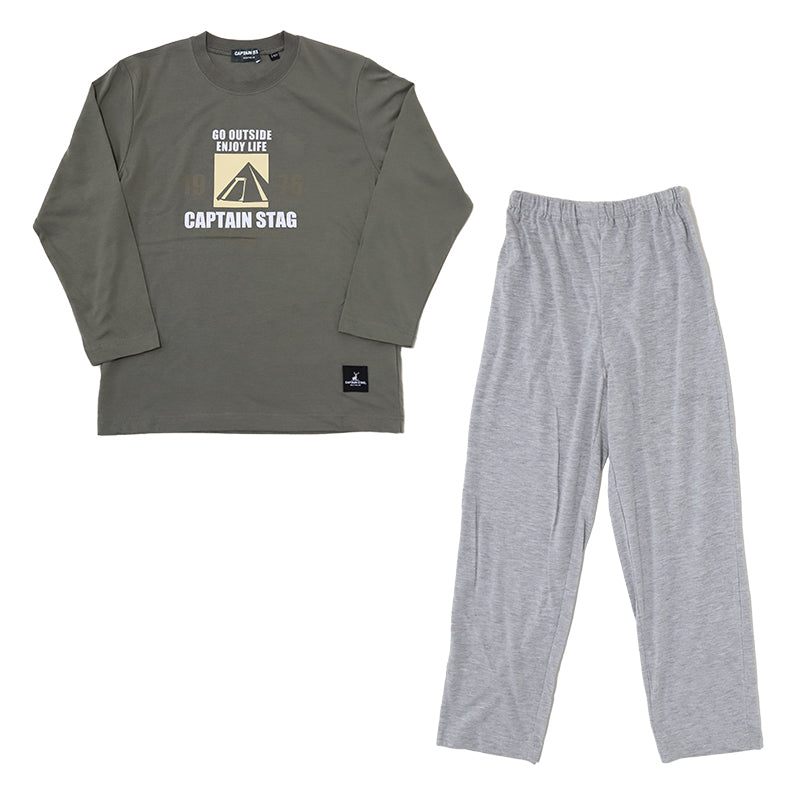 キッズ パジャマ 長袖 男の子 ルームウェア 上下セット 120~140cm 子供 部屋着 長ズボン 春 秋 ルームウエア ナイトウェア ブランド キャプテンスタッグ 防虫加工 上下 男子 アウトドアブランド (在庫限り)