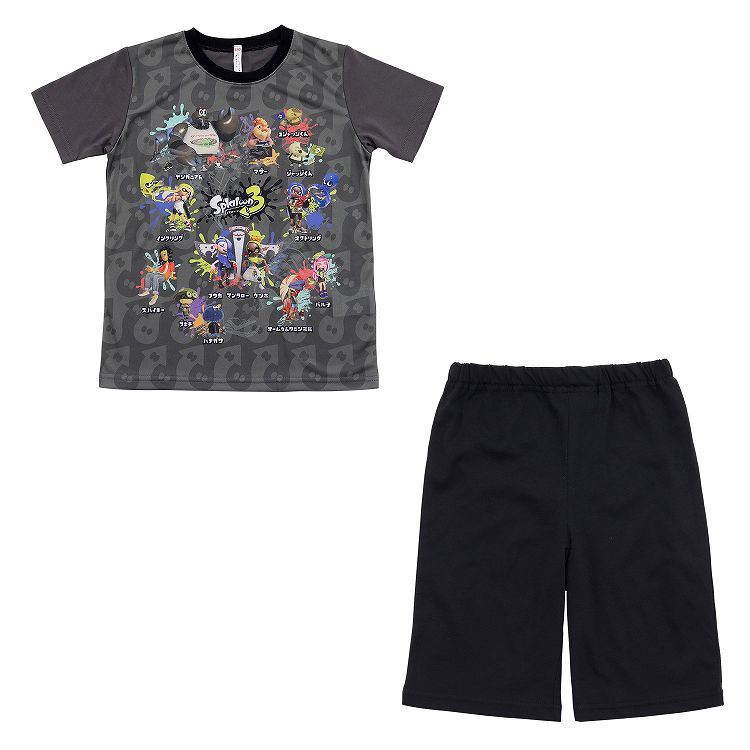 光るパジャマ 半袖 キッズ パジャマ 男の子 スプラトゥーン3 子供 120cm~140cm 子供服 夏 120 130 140 子ども服 上下セット 半ズボン ルームウェア 部屋着 男児 入園祝い 入園準備 (在庫限り)