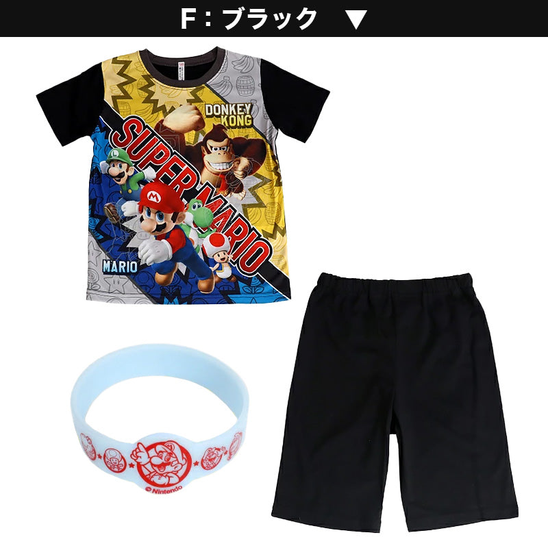 スーパーマリオ 光るパジャマ 男の子 半袖 キッズ パジャマ マリオ ヨッシー 光る 上下セット 110cm~130cm 子供 ルームウェア 部屋着 子供服 夏 男児 入園祝い 入園準備 110 120 130