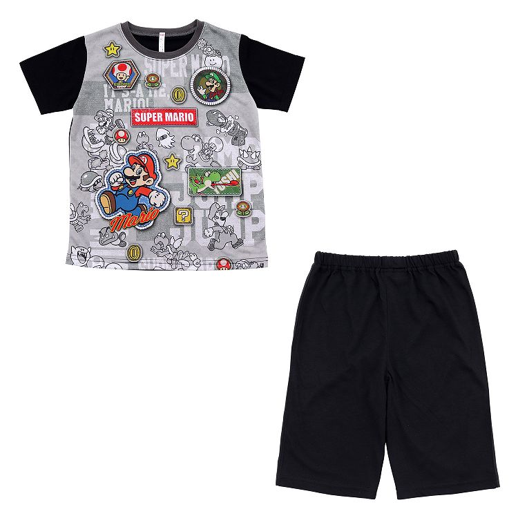 スーパーマリオ 光るパジャマ 男の子 半袖 キッズ パジャマ マリオ ヨッシー 光る 上下セット 110cm~130cm 子供 ルームウェア 部屋着 子供服 夏 男児 入園祝い 入園準備 110 120 130