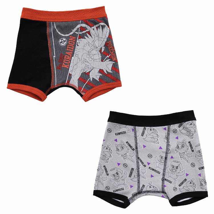 ポケモン 男児 ボクサーブリーフ ボクサー ポケットモンスター 2枚組 110cm~130cm ( ミライドン コライドン ホゲータ ニャオハ クワッス 下着 男の子 ボクサーパンツ プレゼント) (在庫限り)