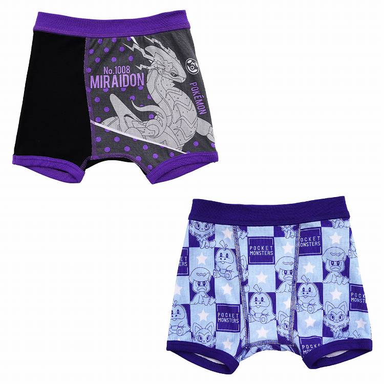 ポケモン 男児 ボクサーブリーフ ボクサー ポケットモンスター 2枚組 110cm~130cm ( ミライドン コライドン ホゲータ ニャオハ クワッス 下着 男の子 ボクサーパンツ プレゼント) (在庫限り)