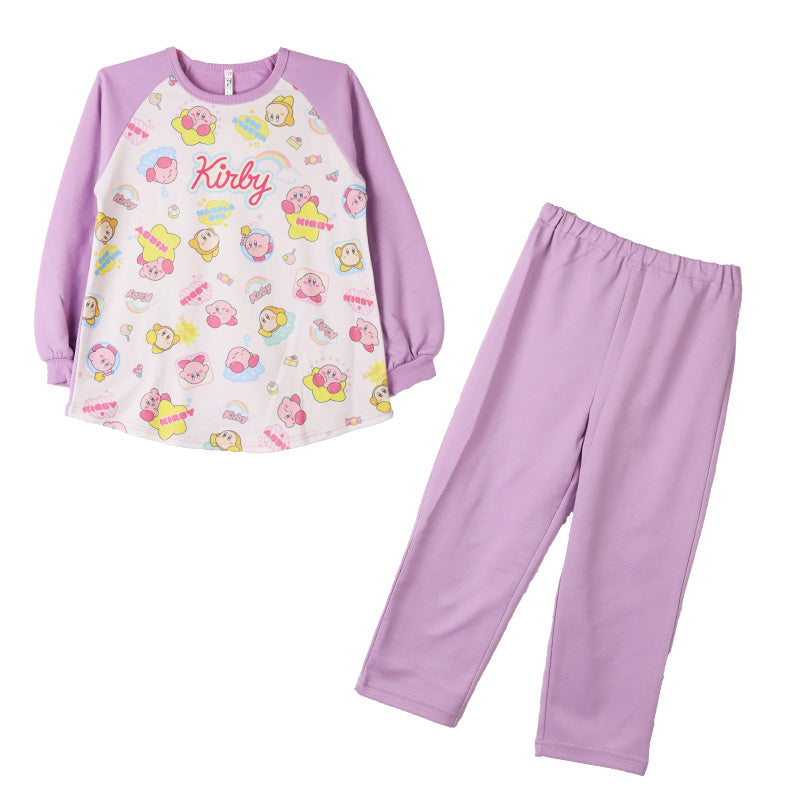 光るパジャマ 星のカービィ 長袖 女の子 キッズ パジャマ トレーナー 上下セット 110 120 130 140 cm カービィー 女児 子供 子供服 秋 春 ルームウェア 光る ジュニア お泊り 子ども服 パジャマ上下 ルームウエア 部屋着 寝巻き 寝間着 女の子用 綿混 カービー ワドルディー