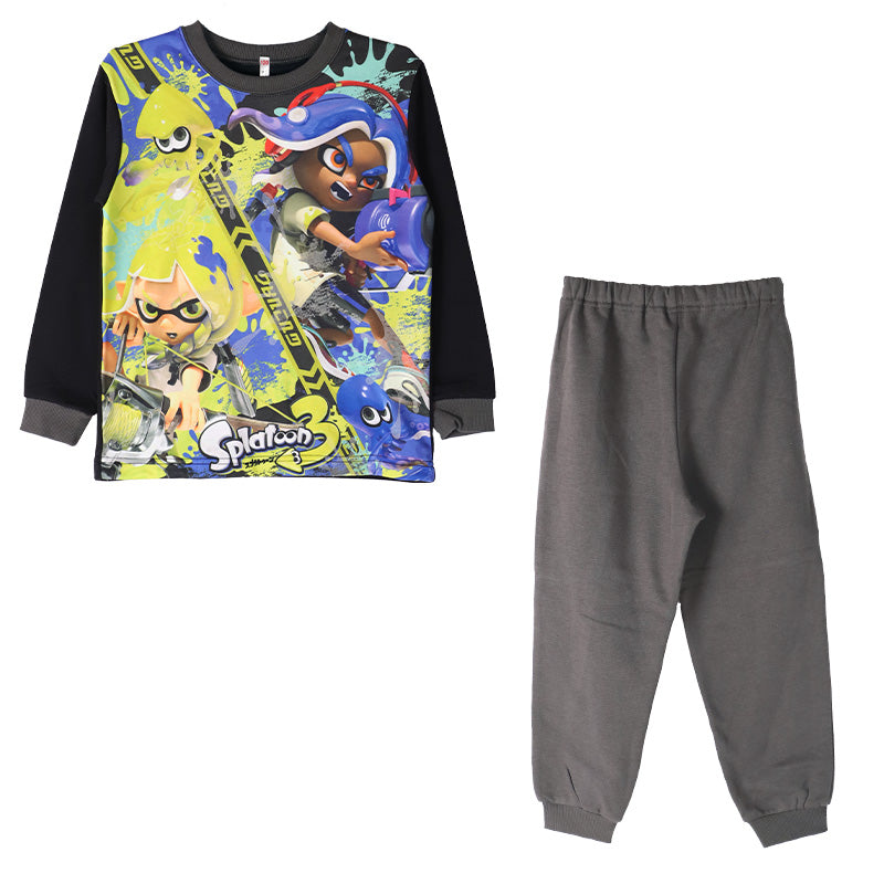 光るパジャマ スプラトゥーン 裏起毛 男の子 長袖 キッズ パジャマ 冬 スプラトゥーン3 上下セット 110 120 130 140cm 男児 子供 スプラ トレーナー 光る お泊り ルームウェア ルームウエア 部屋着 寝巻き 寝間着 綿混 (在庫限り)